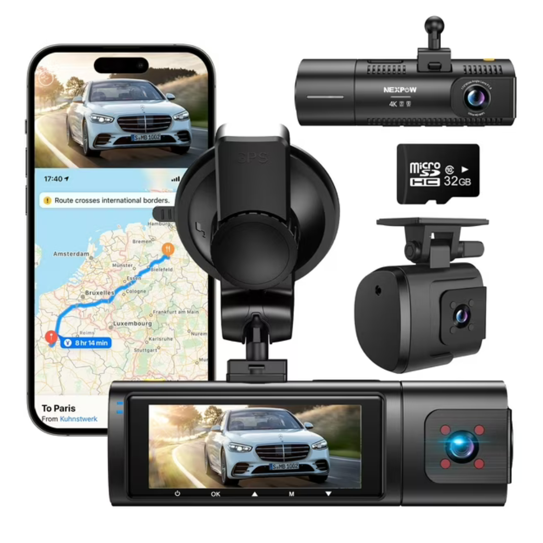 NEXPOW 4K/1080P Front And Rear Dash Cam