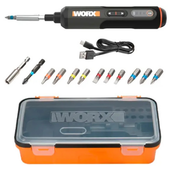 Worx WX240L 4V 3-Speed 1/4" Cordless Electric Screwdriver W/ Storage Box