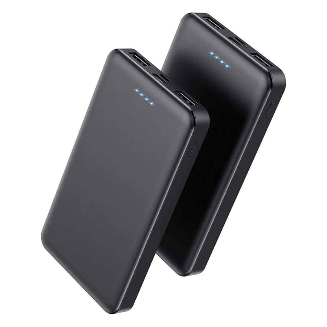 2-Pack Aonimi 10000mAh Portable Power Bank With Type C 3 Input & 2 Output