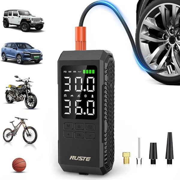 150PSI Car Tire Inflator Portable Air Compressor Pump W/ LED Light