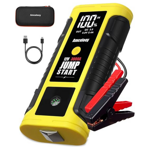 Amcelooy Portable 3000A Car Battery Jump Starter