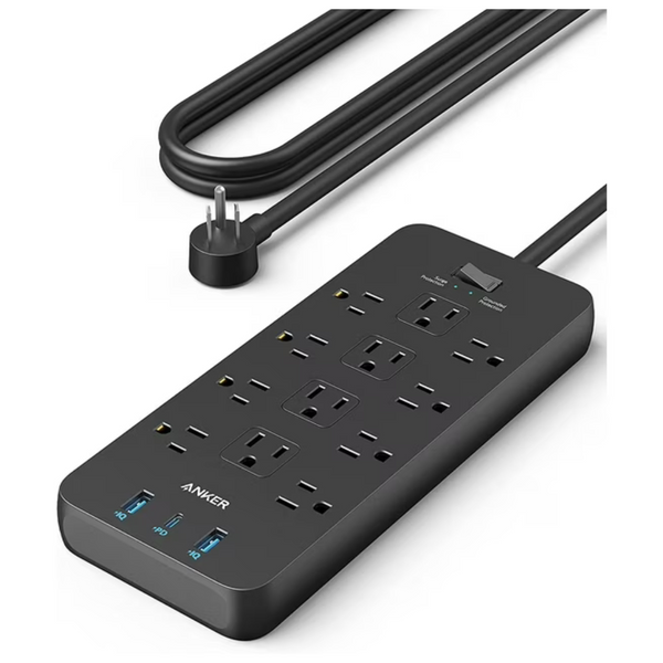 Anker 12-Outlets Power Strip Surge Protector U/ 2 USB-A & 1 USB-C Ports