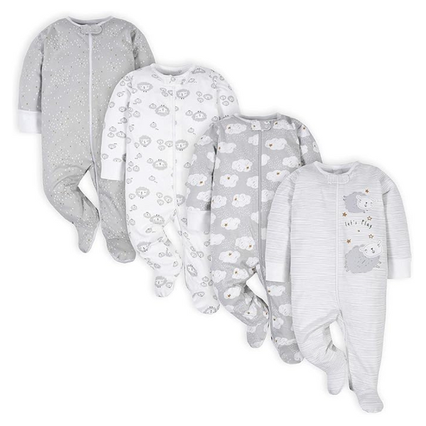 Gerber Baby Boys 4 Pack Sleep ‘N Play Footies