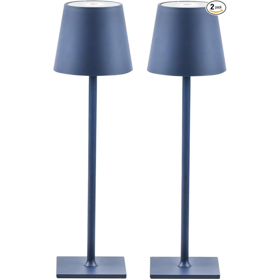 2-Pack Cordless 5000mAh Rechargeable Battery LED Table Lamps