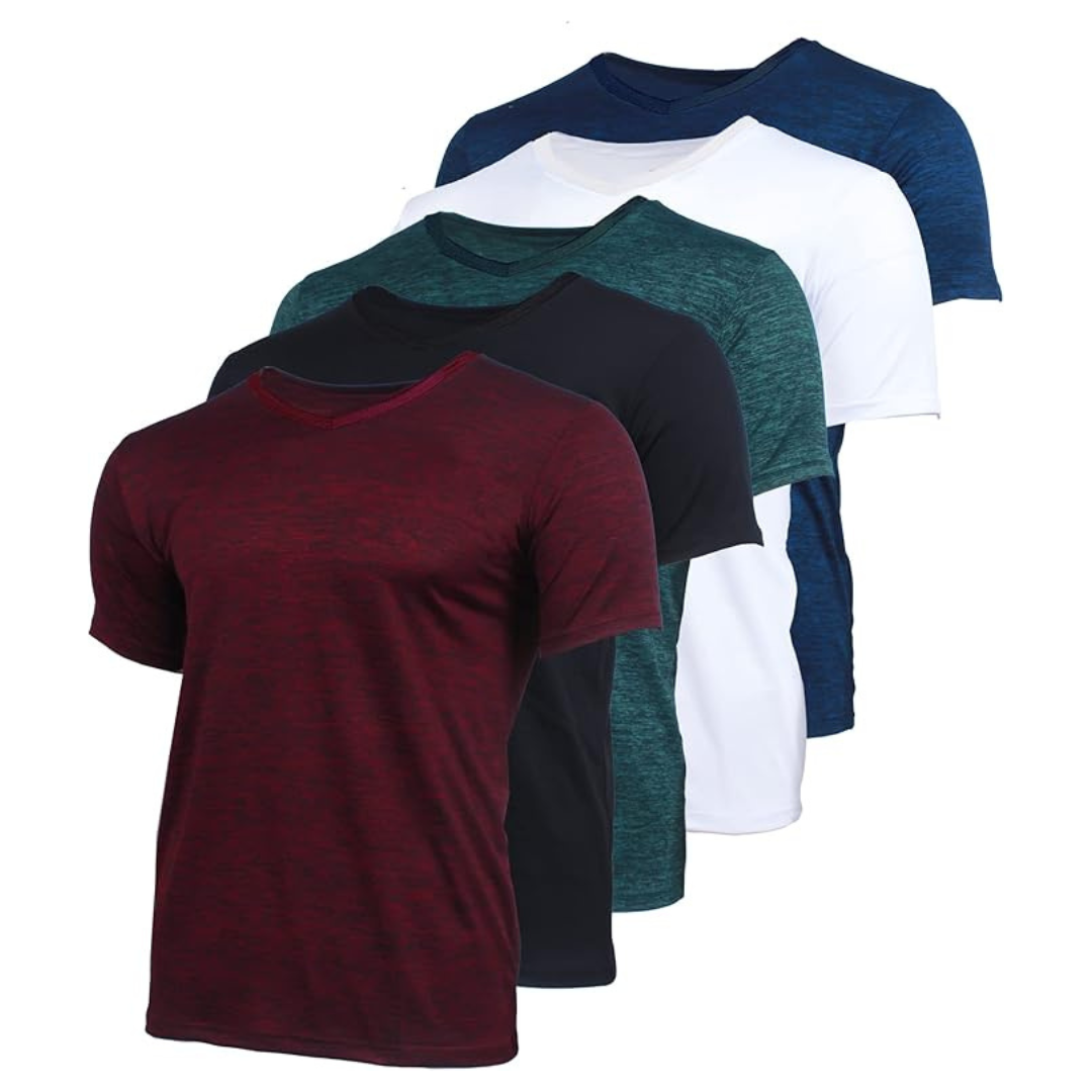 5-Pack Men's Quick Dry-Fit Performance Crewneck T-Shirt