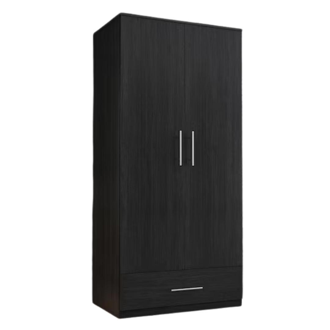 Black 2-Door Wardrobe Armoire