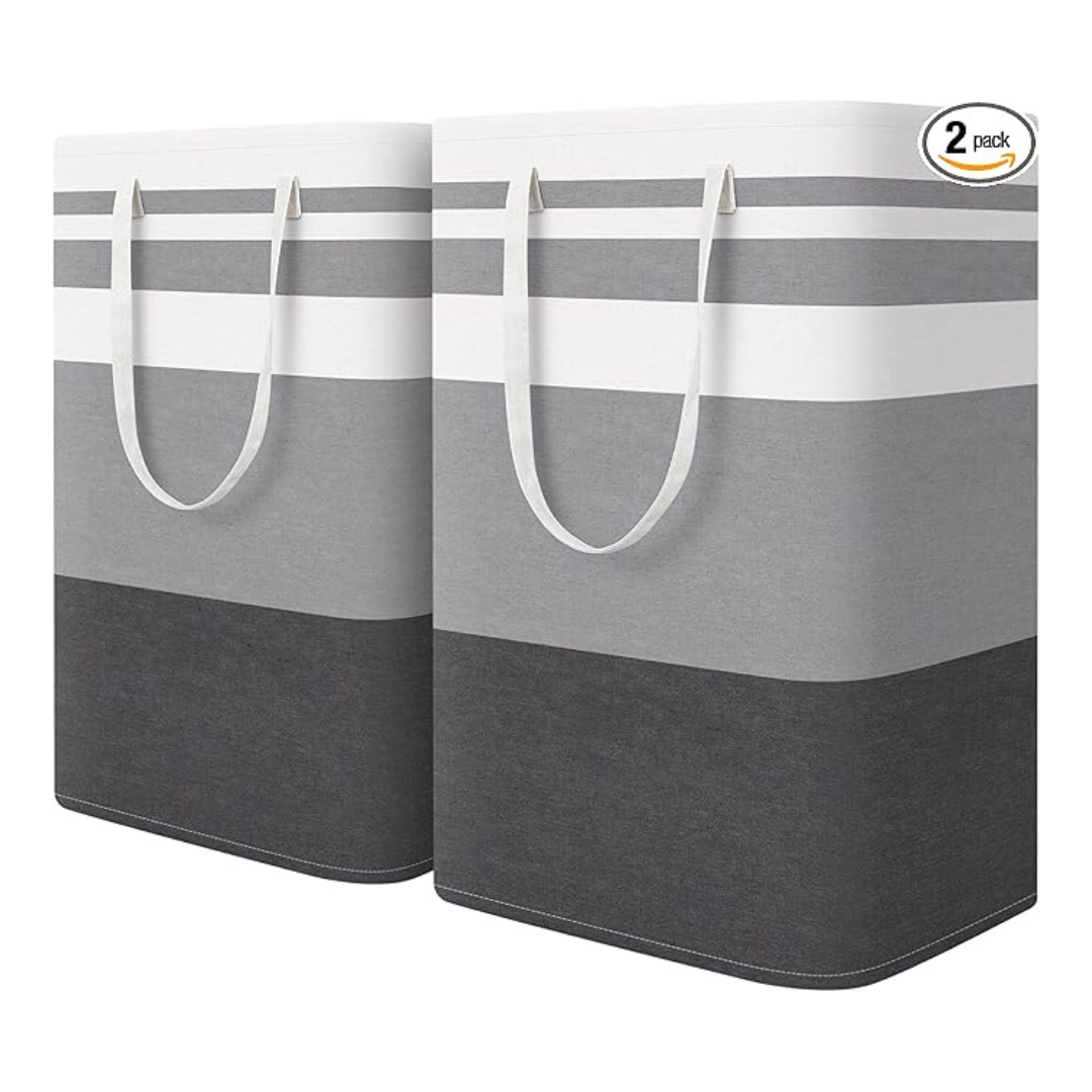 2-Pack HomeHacks 75L Large Waterproof Freestanding Laundry Basket