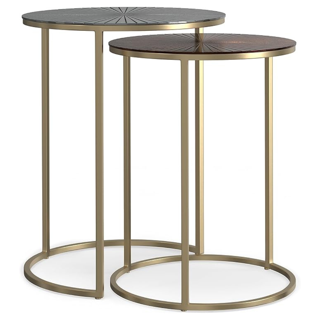 Simplihome Drake 18 Inch Wide Round Contemporary Nesting table