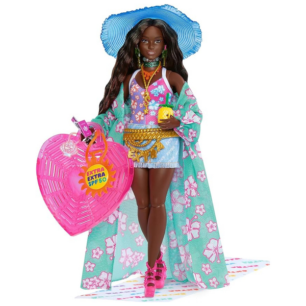 Barbie Extra Fly Doll With Beach Themed Travel Clothes & Accessories