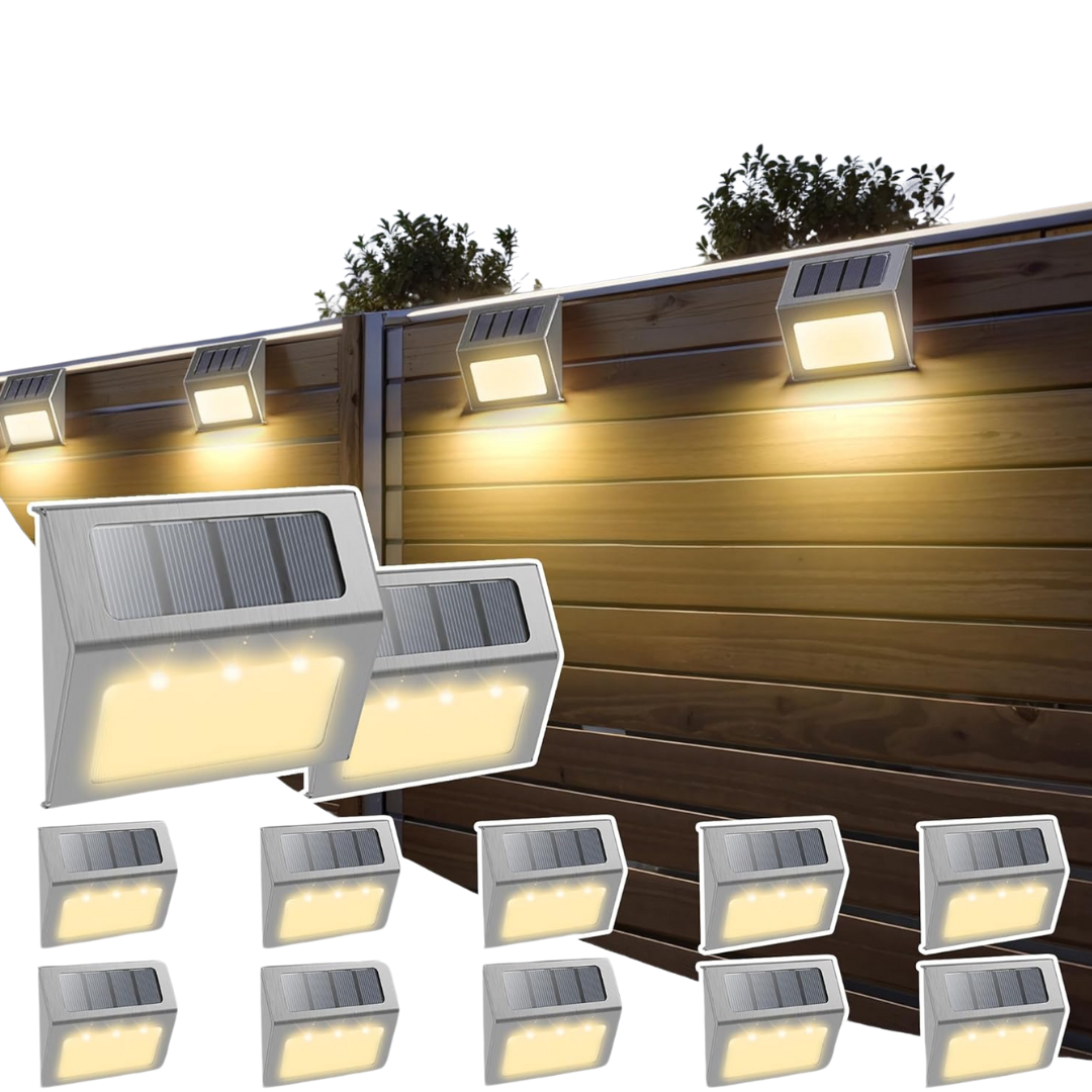 12-Pack Waterproof Solar Deck Lights Outdoor