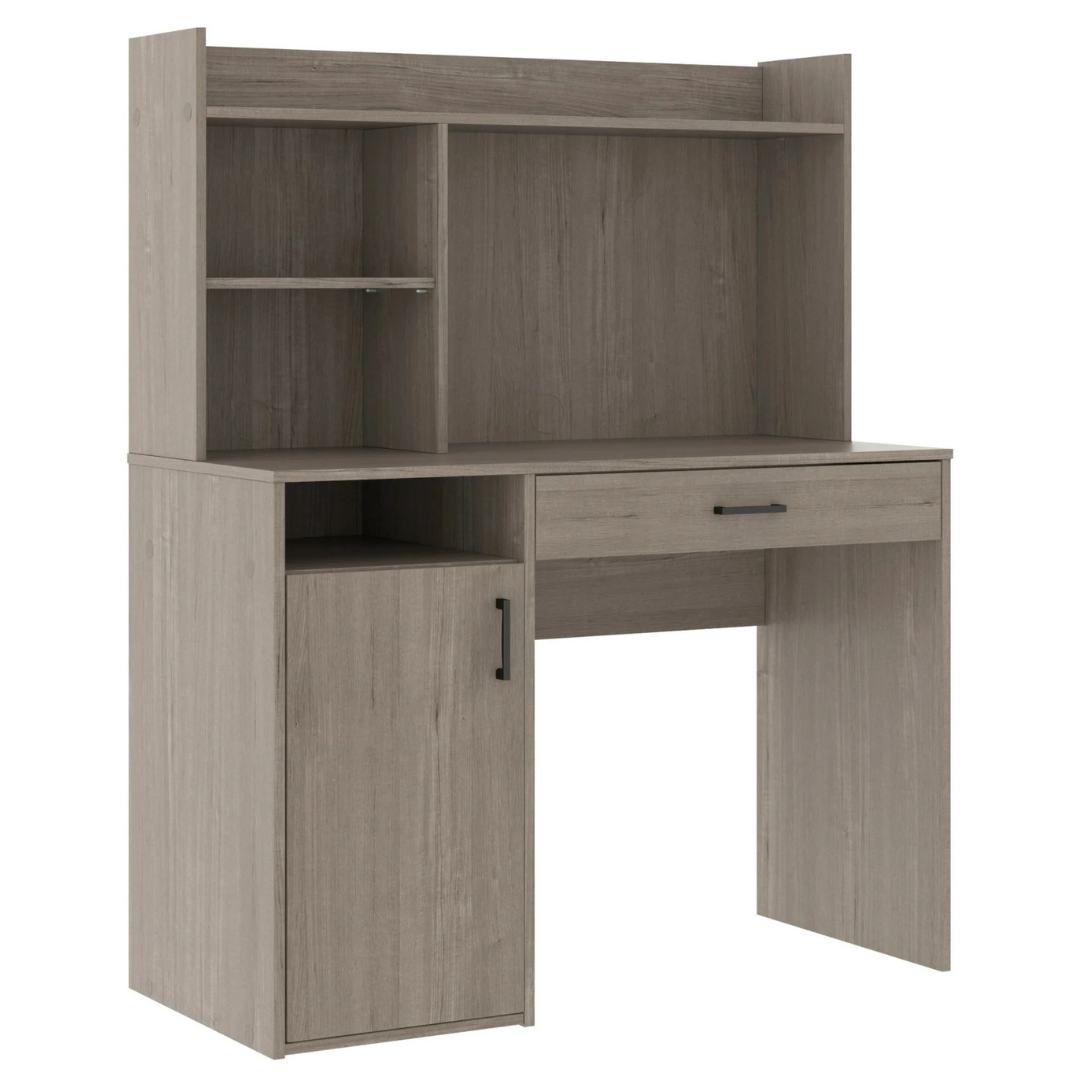 Sauder Beginnings Silver Sycamore Desk With Hutch And Drawer