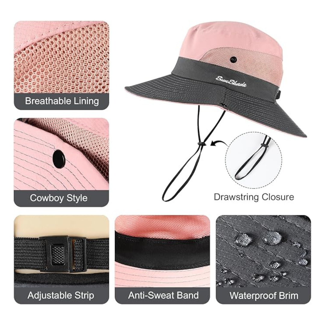 Women's Wide Brim Beach Bucket Hats