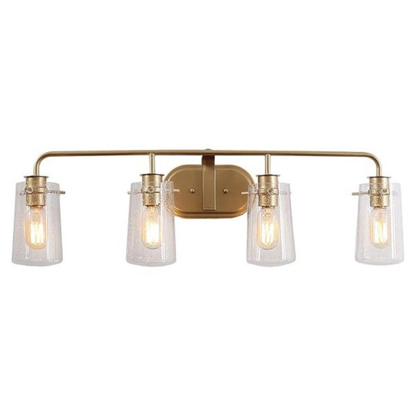 31" 4-Light Modern Fixture Gold Bathroom Vanity Light