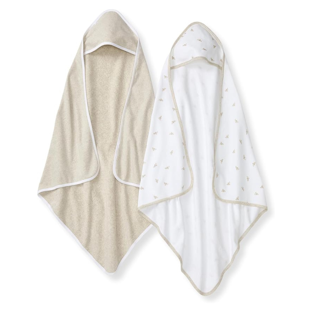 Burt’s Bees Baby 100% Organic Cotton Absorbent Knit Terry Hooded Towels