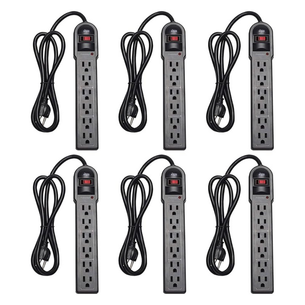 KMC 6-Outlet Surge Protector Power Strip (6 Pack)