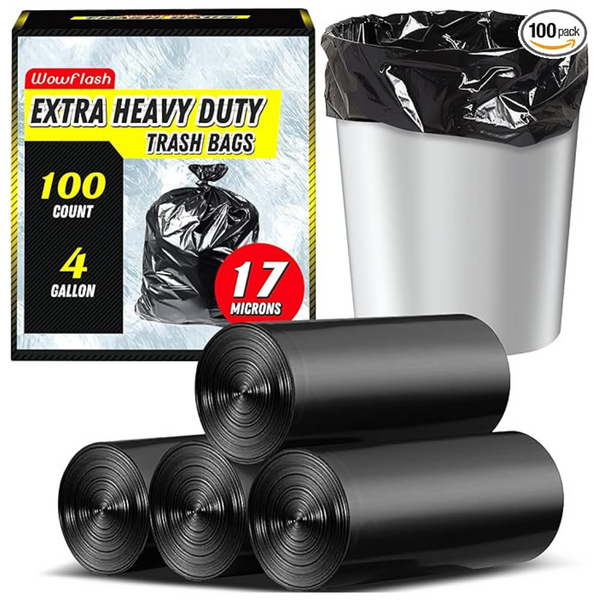 100-Count 17 Micron Extra Heavy Duty 4 Gallon Trash Bags