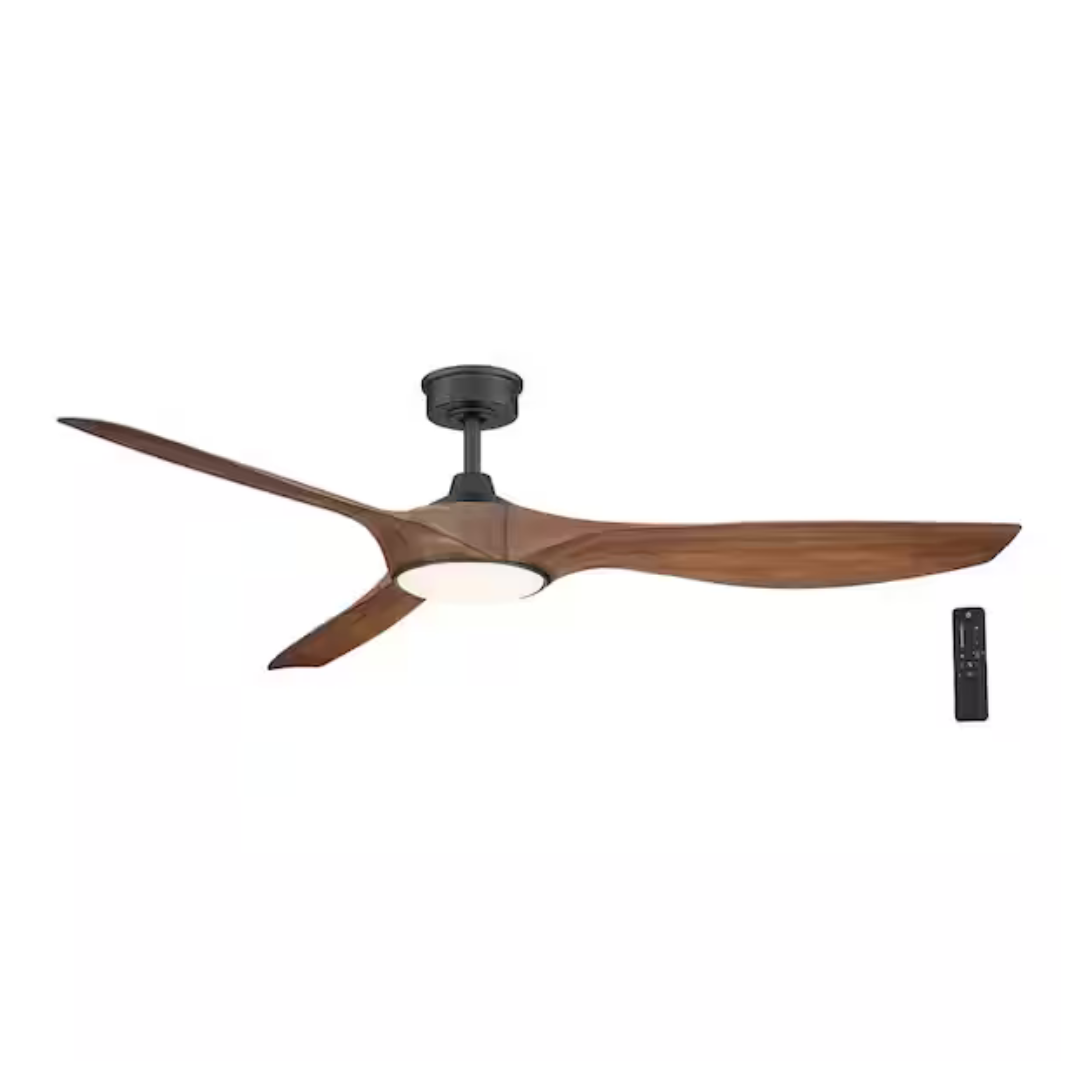 Home Decorators Collection 66" LED Indoor Natural Iron Ceiling Fan