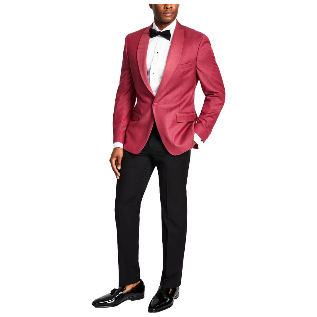 Alfani Men's Pattern Polyester Tuxedo Jacket (Rose)