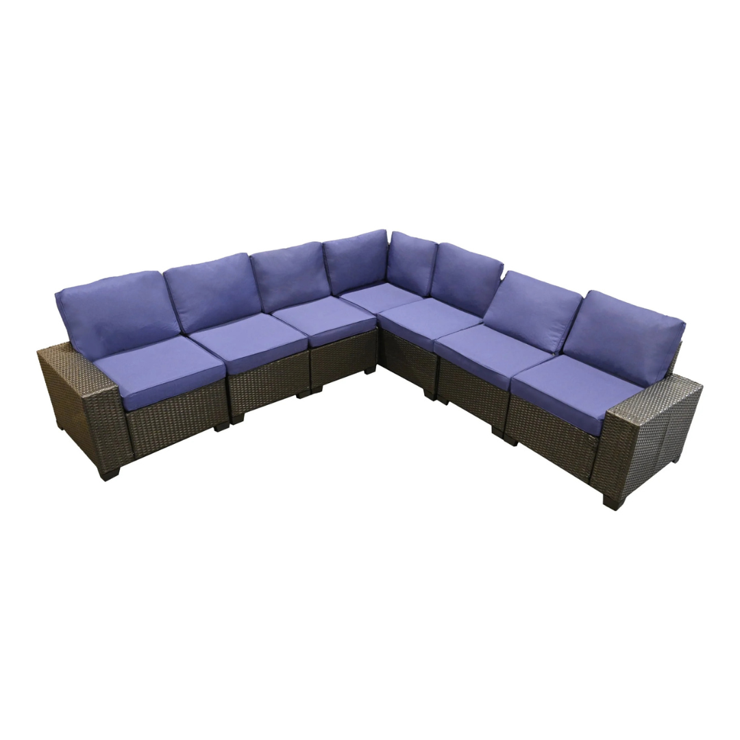 7-Piece Ainfox Outdoor Patio Furniture Sectional Conversation Set