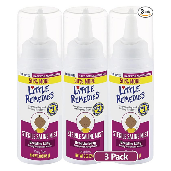 3-Pack 3 Oz Little Remedies Sterile Saline Nasal Mist