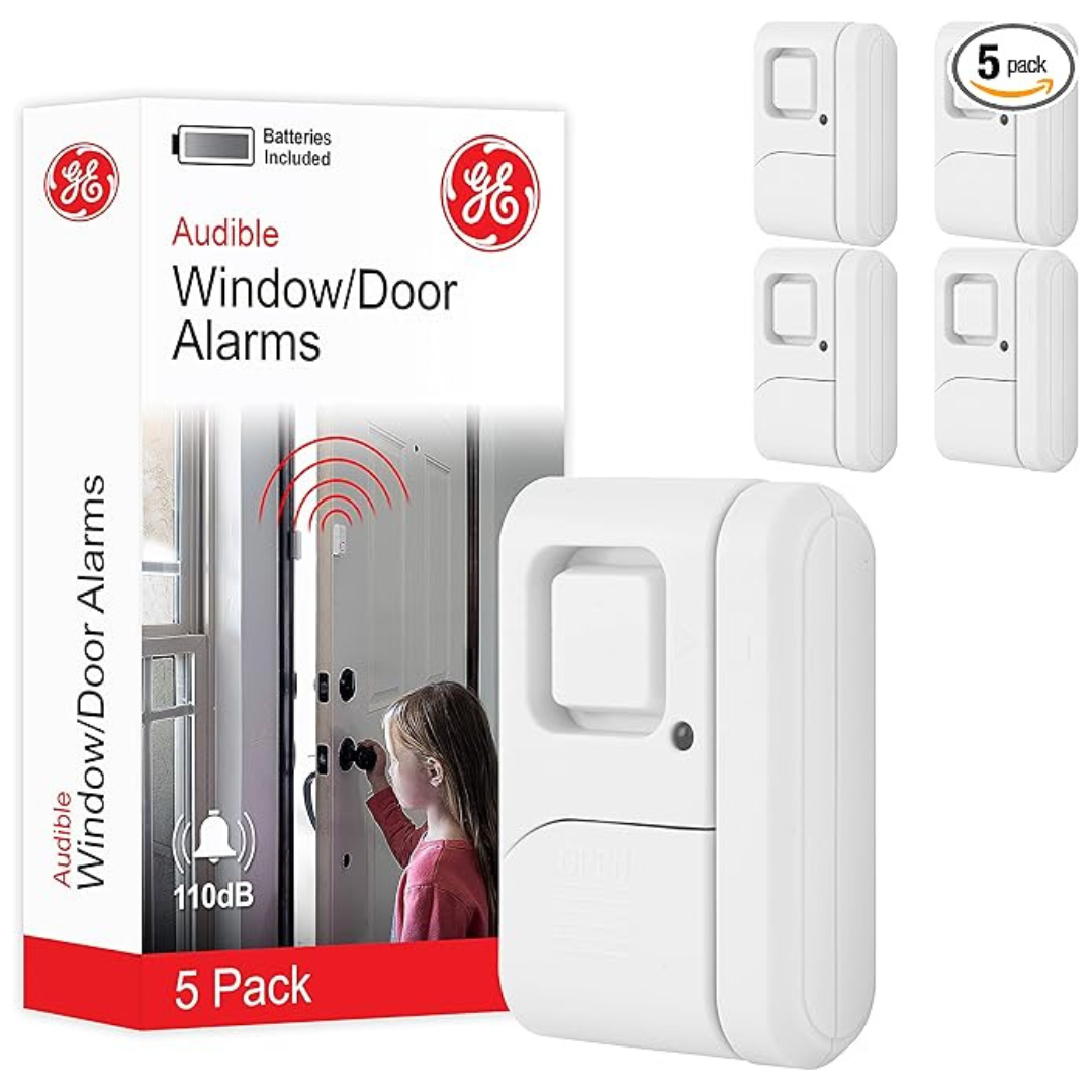 5-Pack GE Personal Security Window And Door Alarms