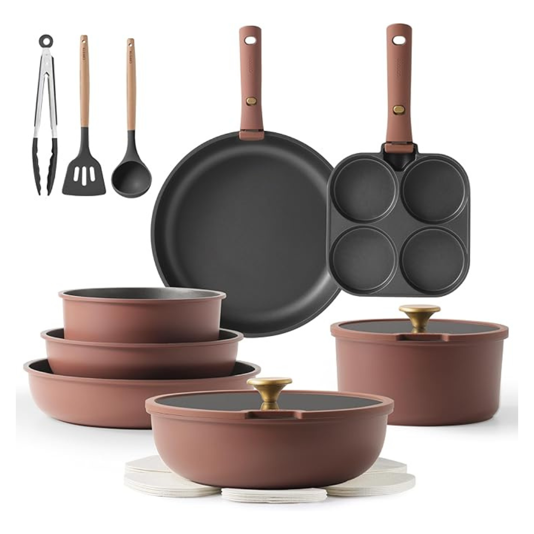 19-Piece Carote Nonstick Multitasking Pots And Pans Set