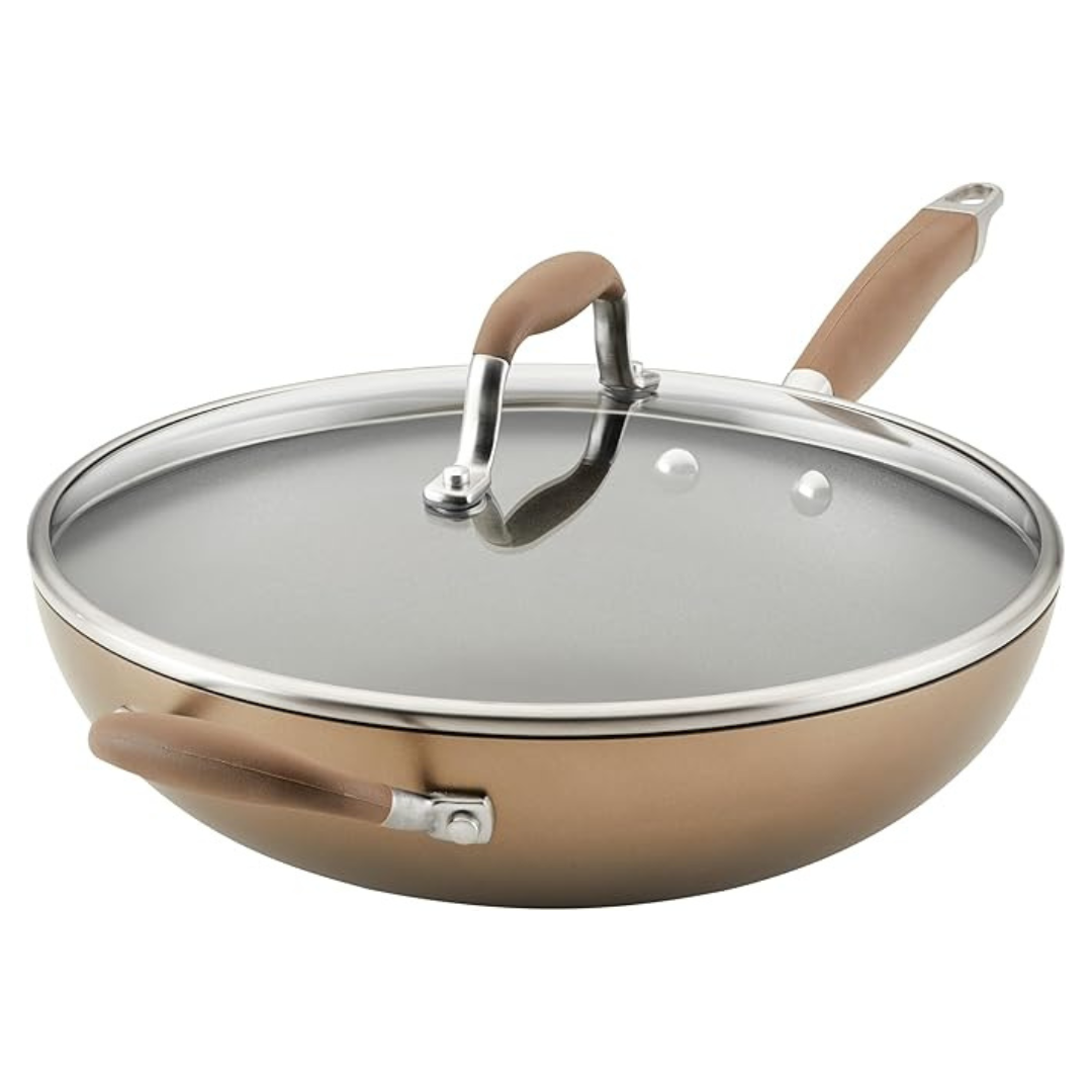 Advanced Home Hard Anodized 12" Nonstick Deep Frying Skillet W/ Lid