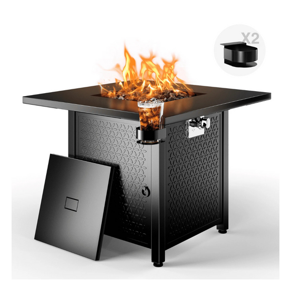 28" Outdoor 50000 BTU Steel Gas Propane Fire Pits