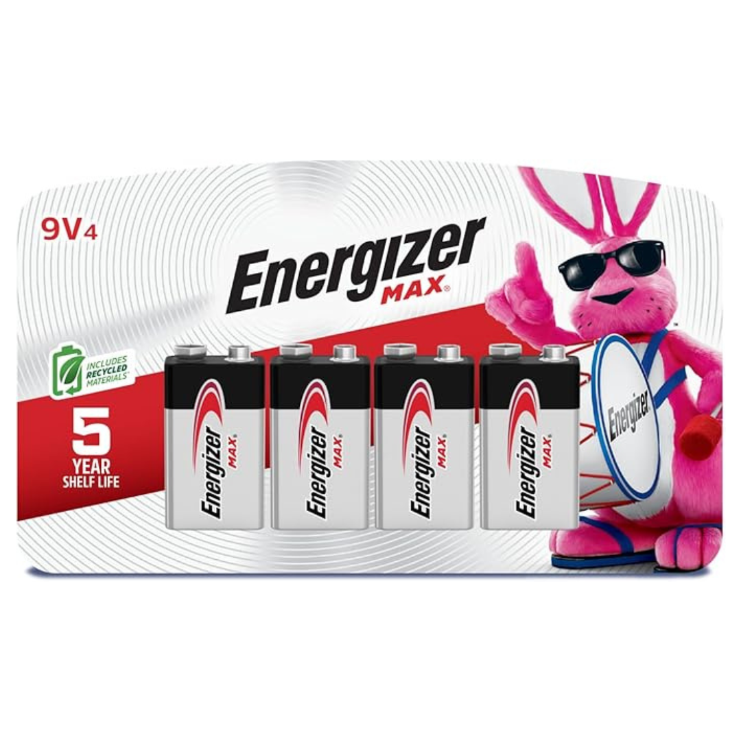 4-Pack Energizer MAX 9V Alkaline Batteries