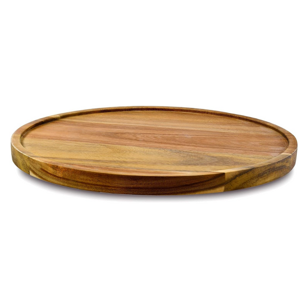 Auam 10" Acacia Wood Lazy Susan Organizer Kitchen Turntable