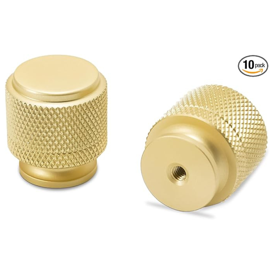 10 Pack Brushed Brass Kitchen Cabinet Knobs