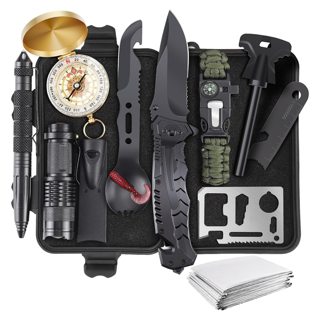 13-in-1 Survival Gear And Equipment Tactical Tools Kits