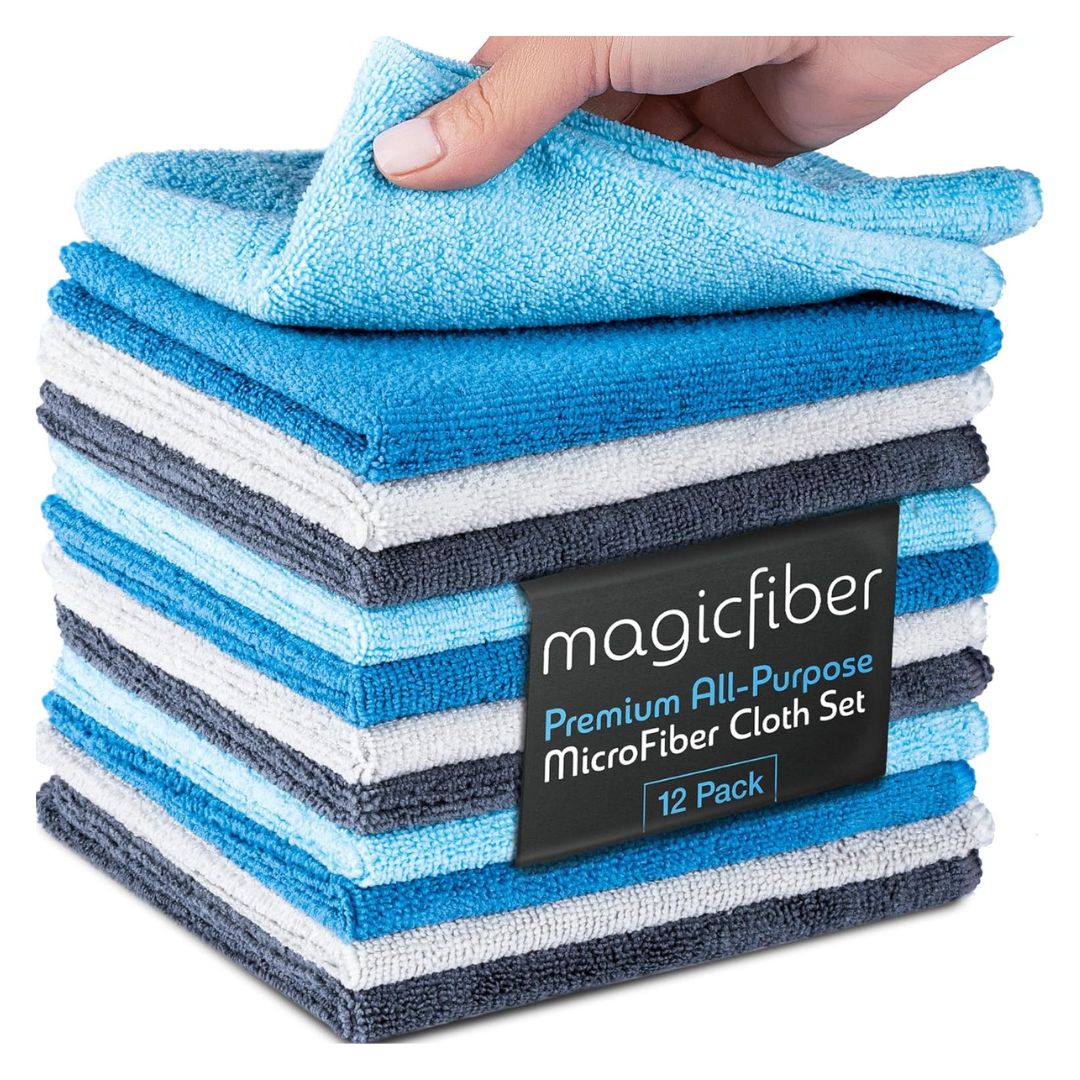 12-Pack MagicFiber Microfiber Cleaning Rags Towels (13" x13")