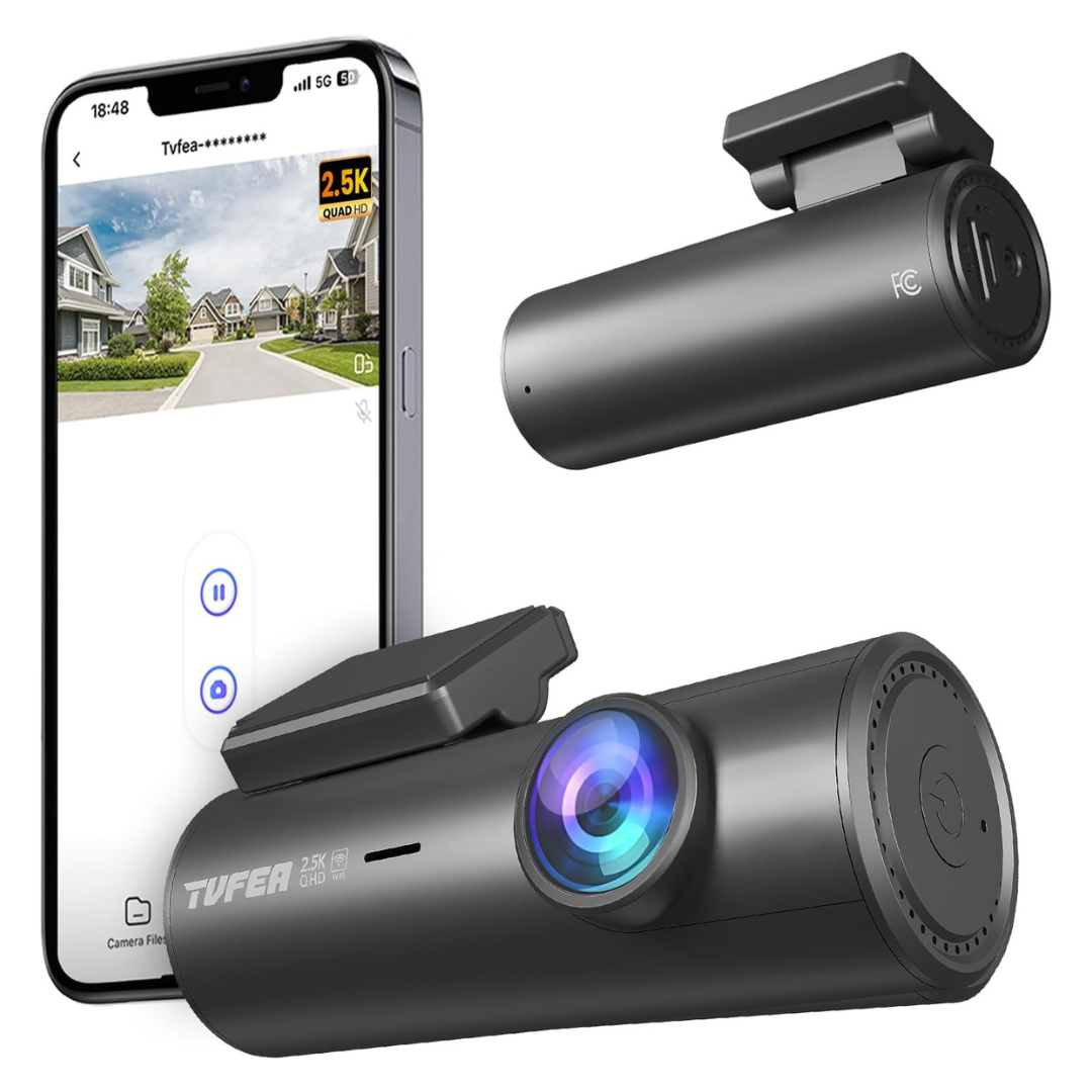 2.5K Front Car Dash Camera With Wi-Fi, APP Control, Night Vision