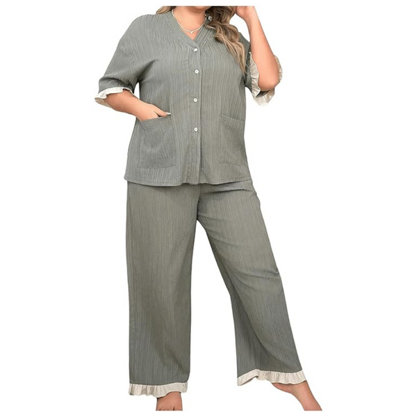 Women's Plus Size 2 Pcs Pjama Lounge Set