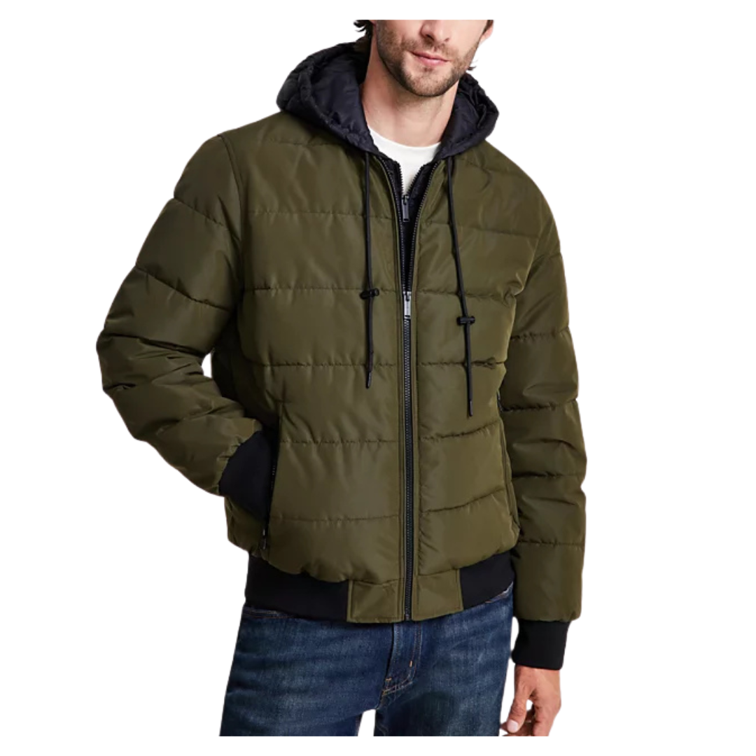 Michael Kors Men's Hooded Puffer Bomber Jacket