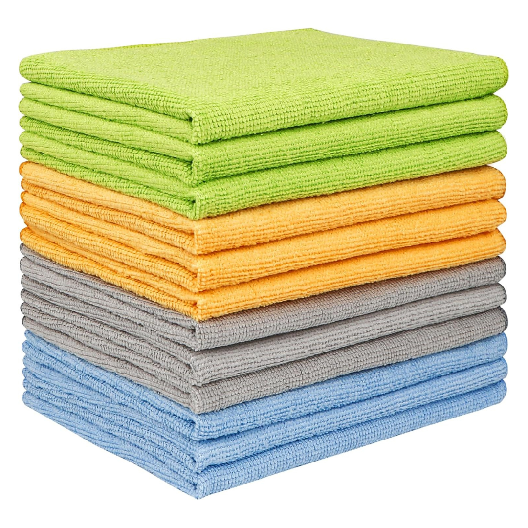 12-Pack AIDEA 12" x16" Soft & Absorbent Cleaning Microfiber Towel