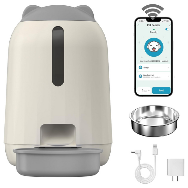 Dual Power Supply WiFi Smart Automatic Pet Feeders With APP Control