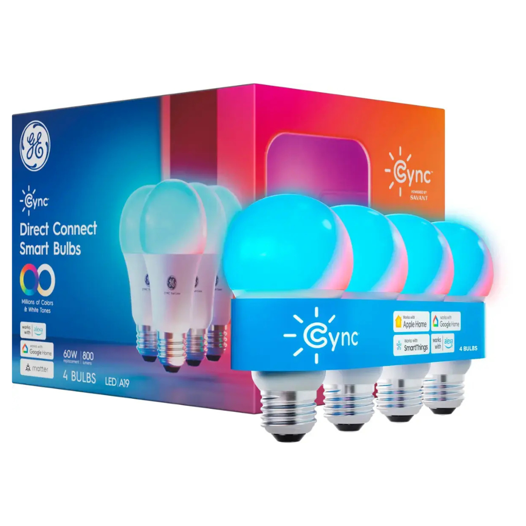 4-Pack GE Cync A19 Smart LED Bulb