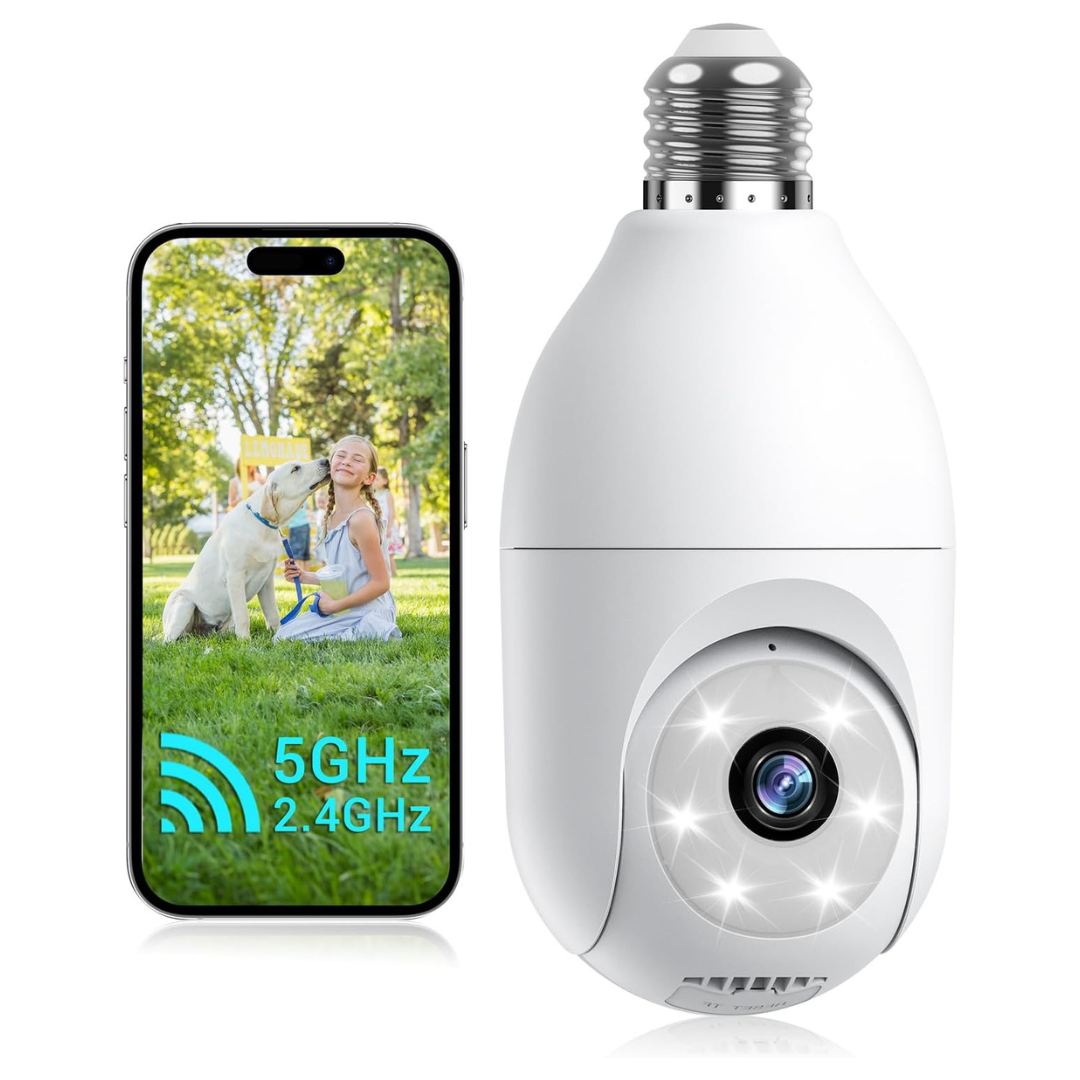 5G&2.4G WiFi Security Cameras Light Bulb