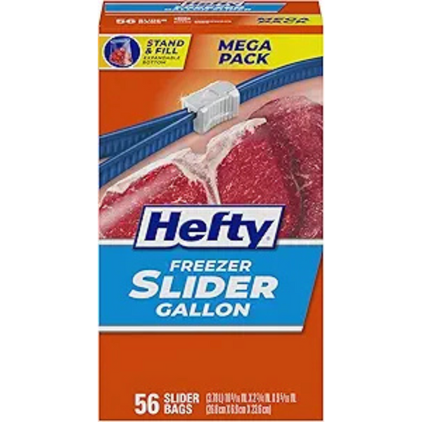 56-Count Hefty Slider Freezer Storage Bags (Gallon Size)