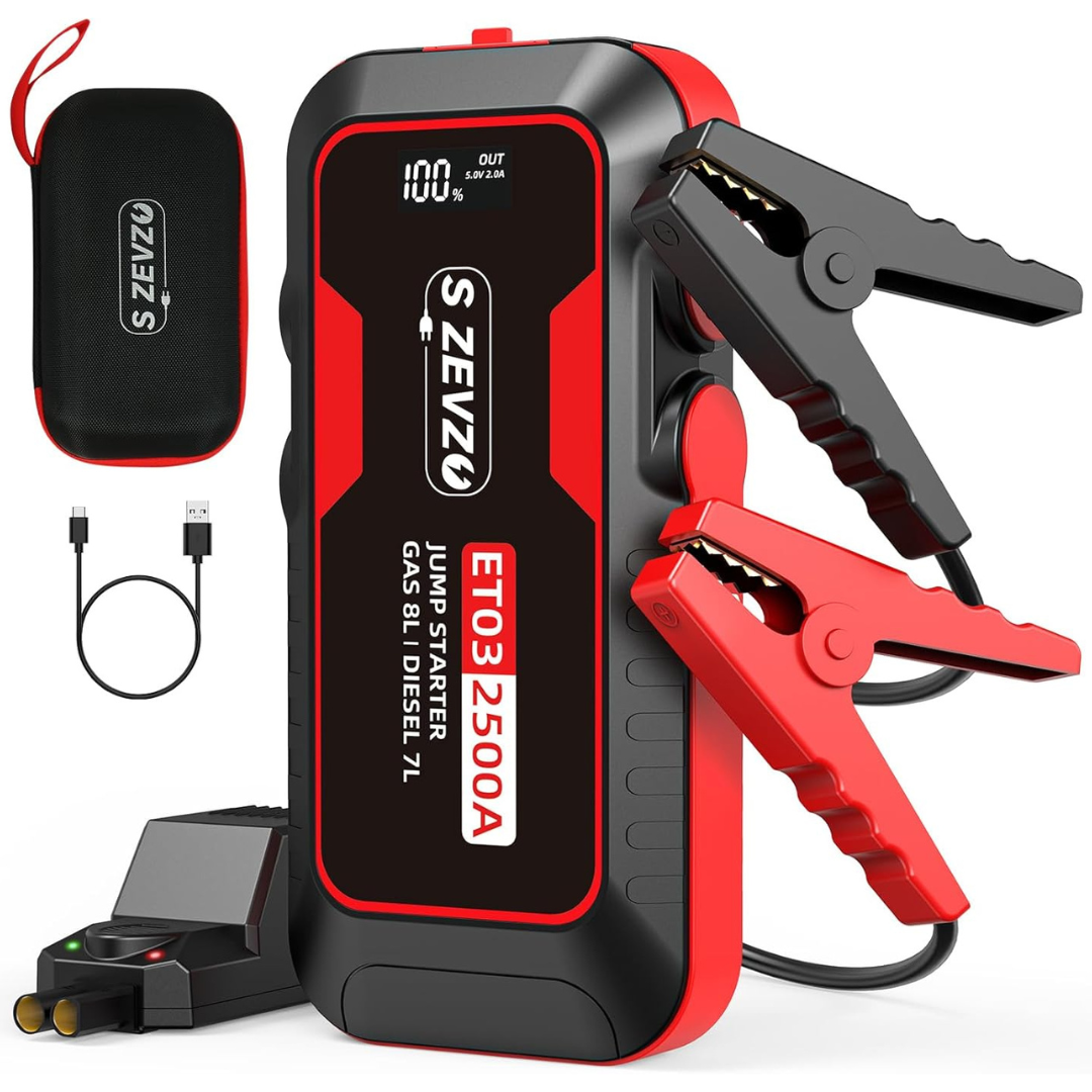 S ZEVZO ET03 74Wh Portable 12V Jump Starter Battery Pack