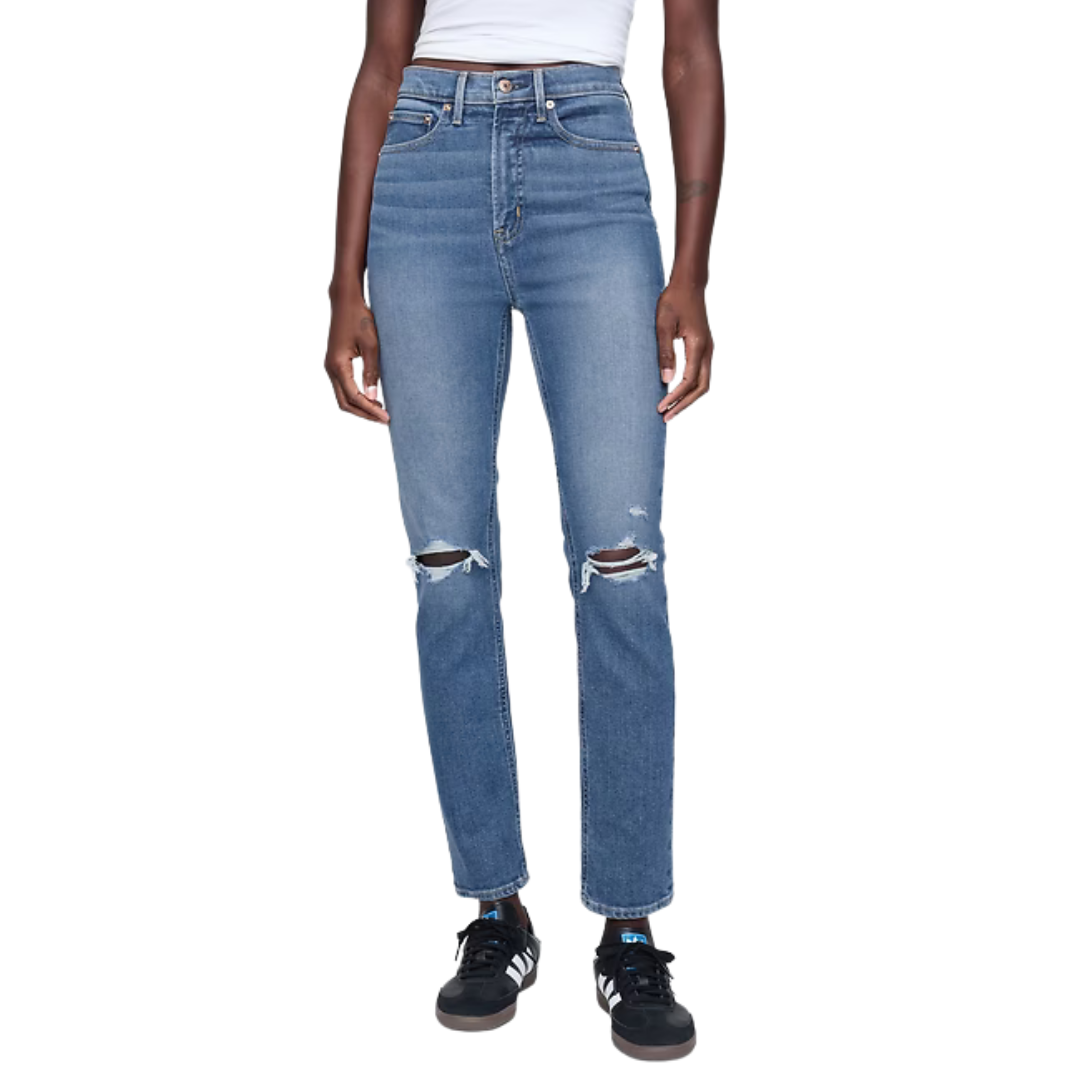 GAP Women's High Rise Patchwork Vintage Slim Jeans