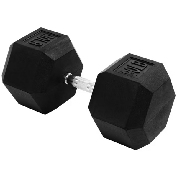 90-Lbs BalanceFrom Rubber Encased Hex Dumbbell (Single)