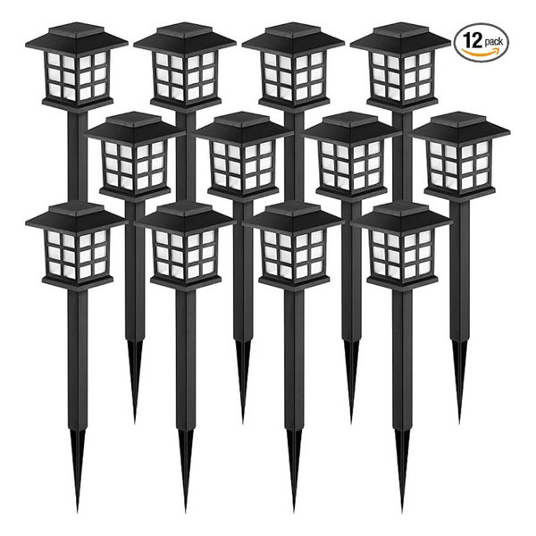 12-Pack Waterproof LED Solar Walkway Lights