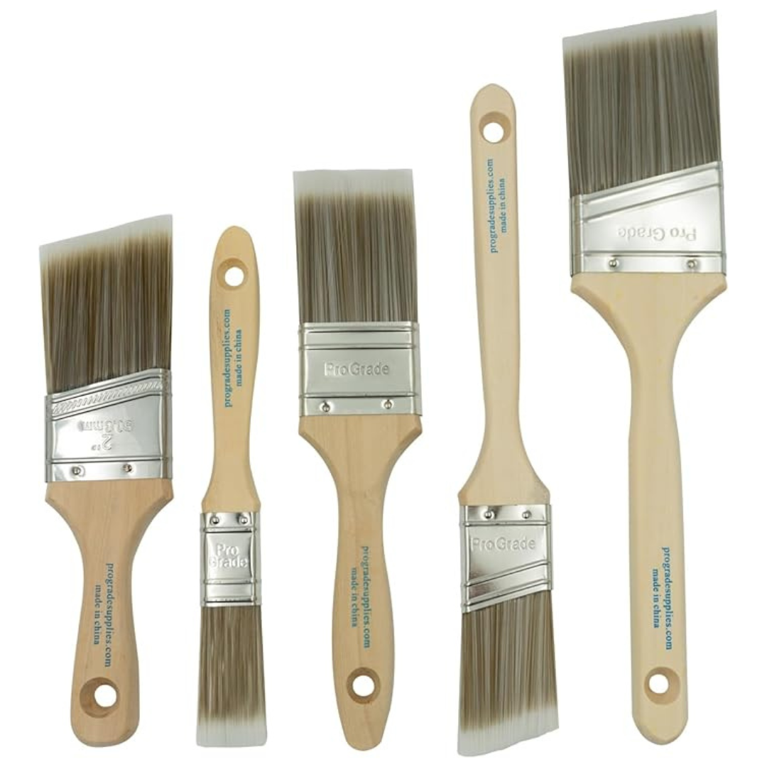 5-Pack Pro-Grade Home Wall Trim House Paint Brush Set