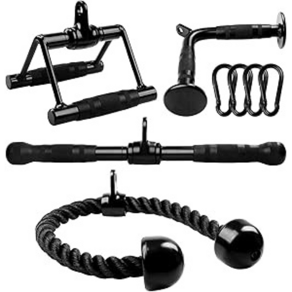 Yes4All Black Combo Tricep Press Down Cable Machine Attachment