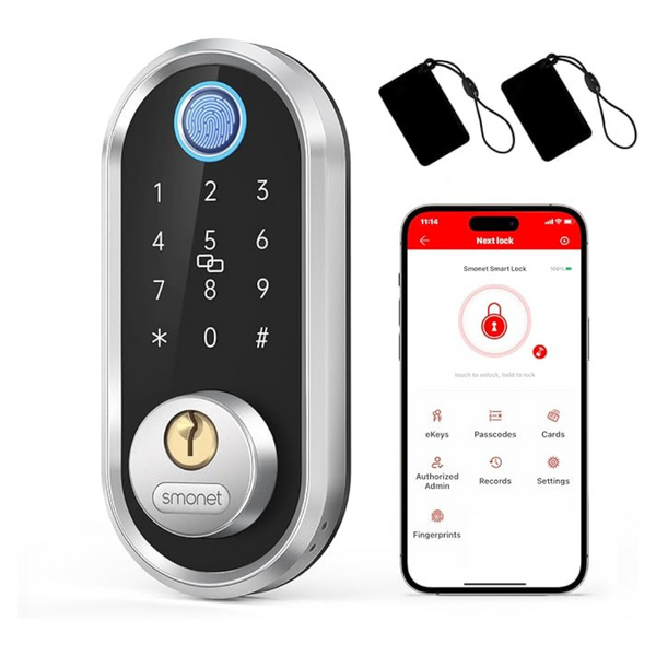 Smart Fingerprint Electronic Deadbolt Door Lock W/ Keypad