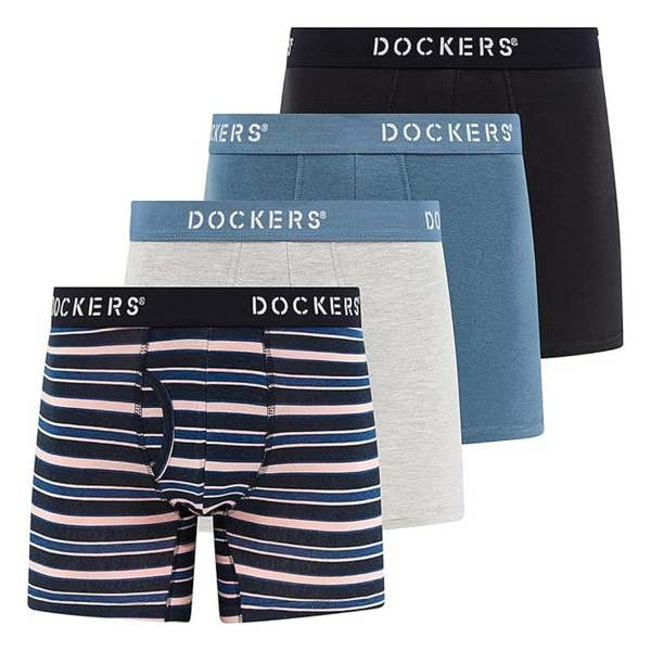 4-Pack Dockers Men's Cotton Stretch Boxer Briefs