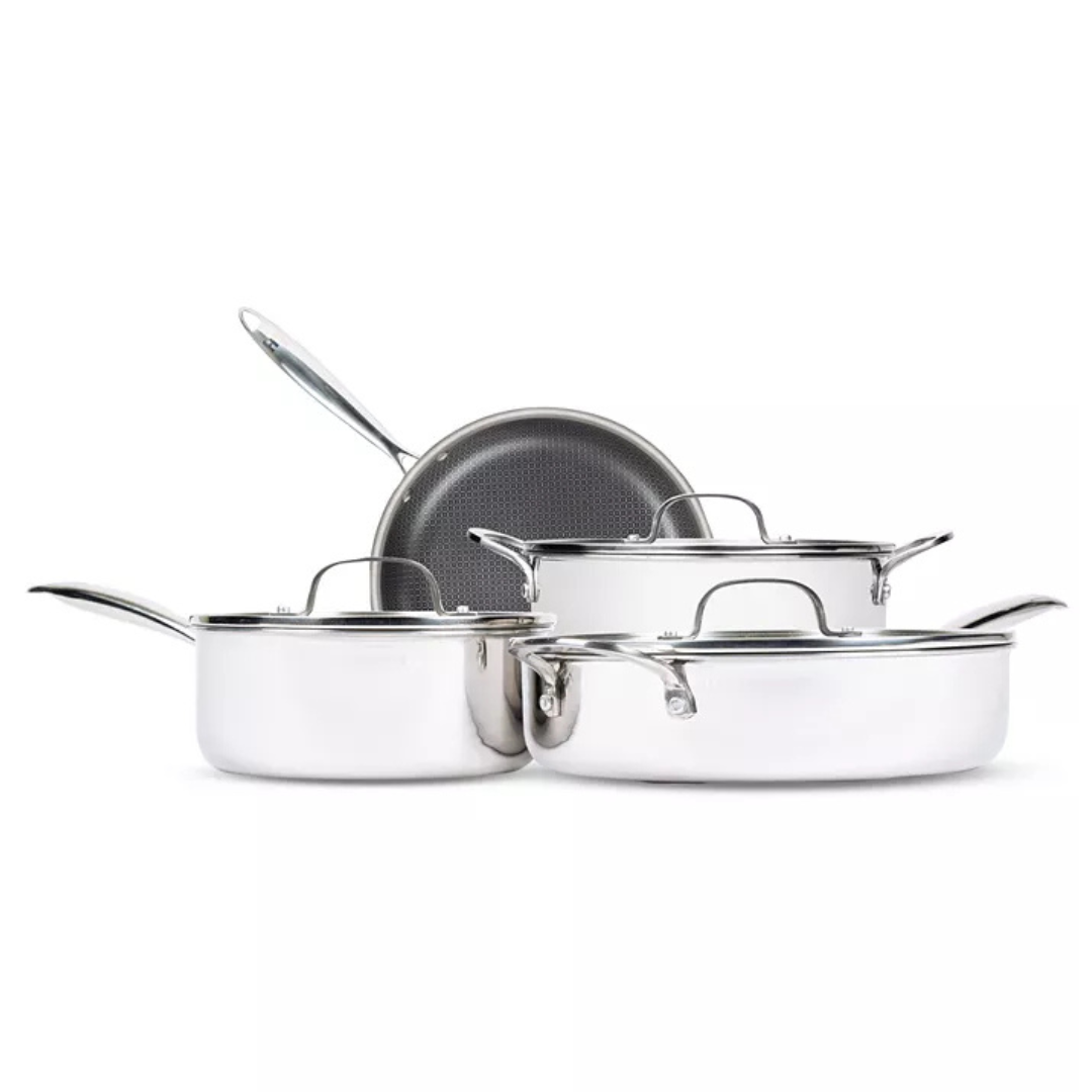 Lexi Home Diamond Tri-Ply Stainless Steel 7-Piece Cookware Set